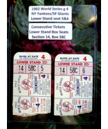 1962 World Series Game 4 TICKET STUBS-5&amp;6-1st GRAND SLAM in World Series... - $3,236.71 MXN
