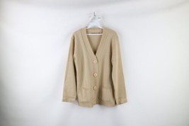 Vintage 90s Streetwear Womens Large Knit Big Button Pocket Cardigan Sweater USA - £47.84 GBP