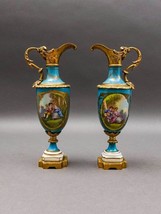 Sevres Style Antique Gold Gilt Bronze Mounted Turquoise Porcelain Ewer J... - $2,999.99