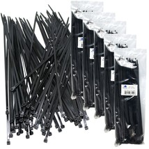 500 PCS BLACK 12&quot; inch Network Cable Cord Wire Tie Strap 52 Lb Zip Nylon USA - £24.26 GBP