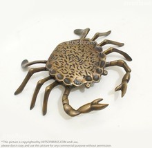 Solid Brass Beach Crab Ashtray / Candle Holder / Jewelry Box Home Antique Decor - £47.95 GBP