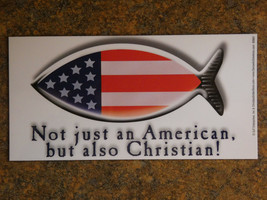 Not just an American but also Christian Red White Blue Religious Fish Car Magnet - £5.08 GBP