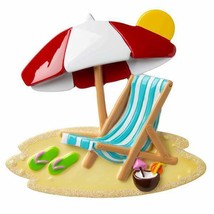 Beach Chair With Umbrella Personalized Christmas Tree Ornament - £13.36 GBP