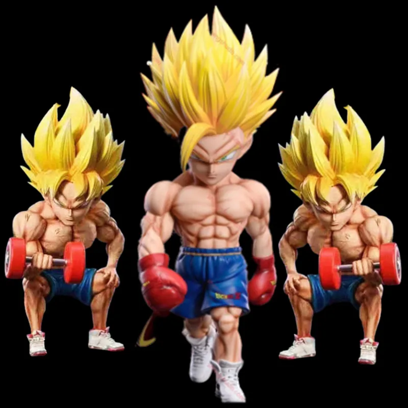 New Dragon Ball Son Goku Gohan Vegeta Figure Muscle Fitness Anime Figures DBZ - £21.61 GBP+