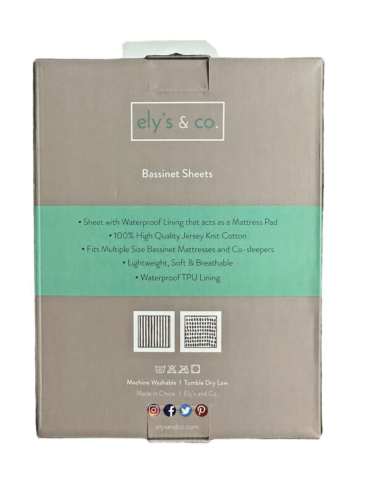 2 Pack Waterproof Baby Bassinet Sheet Set w/ 100% Jersey Cotton - 32"X16"X3" - $19.79