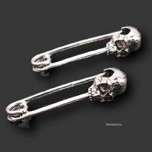 Skull Head Pendant Safety Pin Ornaments Charms Crafts DIY Skulls Punk 6 ... - £17.40 GBP