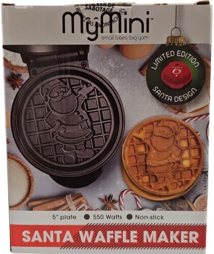 Nostalgia My Mini Santa Waffle Maker Limited Edition Design Factory Sealed - $17.81