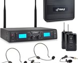 Pyle UHF Wireless Microphone &amp; Rack Mountable Receiver System 2 Belt Pac... - $325.99