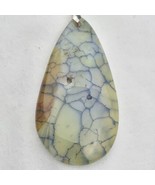 Dragonfly Wing Stone Agate Pendant Necklace Choker 19 Inch Translucent New - $14.95