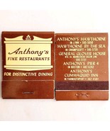 Anthony&#39;s Fine Restaurant Vintage Matchbook Mass Matches Unstruck Lot Of... - $377.05 MXN