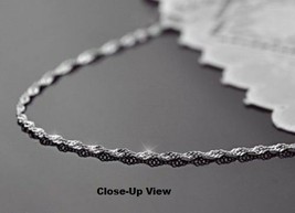 Wave Chain Necklace - Sterling Silver - 1.8mm* - 28 inch - Made in Italy [BN] - £11.86 GBP