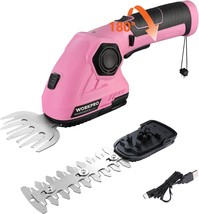 Workpro Pink Cordless Grass Shear &amp; Shrubbery Trimmer - 2 In 1, Pink Ribbon - £37.56 GBP