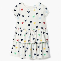NWT Gymboree All Smiles Heart Print Girls White Ruffle Dress 2T Valentin... - $10.99