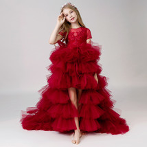 Color: Wine Red, Suitable For Height: 120cm - Children&#39;s Dress Girls&#39; Pr... - $95.02