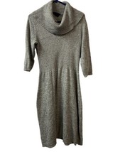 Signature by Robbie Bee Sweater Dress Womens Size L Gray Cowl Neck 3/4 Sleeve - $16.21