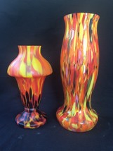 Ancien Loetz Spatterglas Ensemble De 2 vases - £194.78 GBP