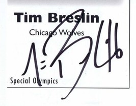 Tim Breslin Signed Vintage Program Page Chicago Wolves - £39.21 GBP