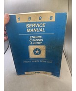 Chrysler 1988 Factory Service Manual Front Wheel Drive Car Engine Chassi... - $22.76