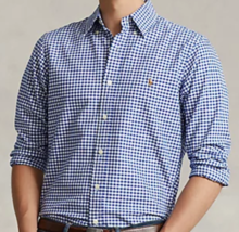 Ralph Lauren  Mens XL Long Sleeves Blue Gingham Check stretch NWT - $69.99