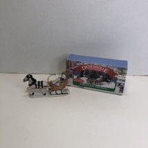 Dickensville Christmas Village Porcelain Figurine Sleigh Horse Girl 4.5&quot; 1989 - £7.90 GBP