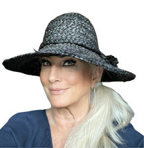 LIZ CLAIBORNE RETRO Dress/Sun/Beach//Kentucky Derby/Wide Brim Black Stra... - $28.43