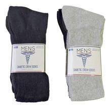 Men&#39;s Diabetic Crew Socks Care &amp; Comfort  Sz 10-13 Assorted Colors (12) ... - £22.09 GBP