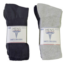 Men&#39;s Diabetic Crew Socks Care &amp; Comfort  Sz 10-13 Assorted Colors (12) ... - £21.76 GBP