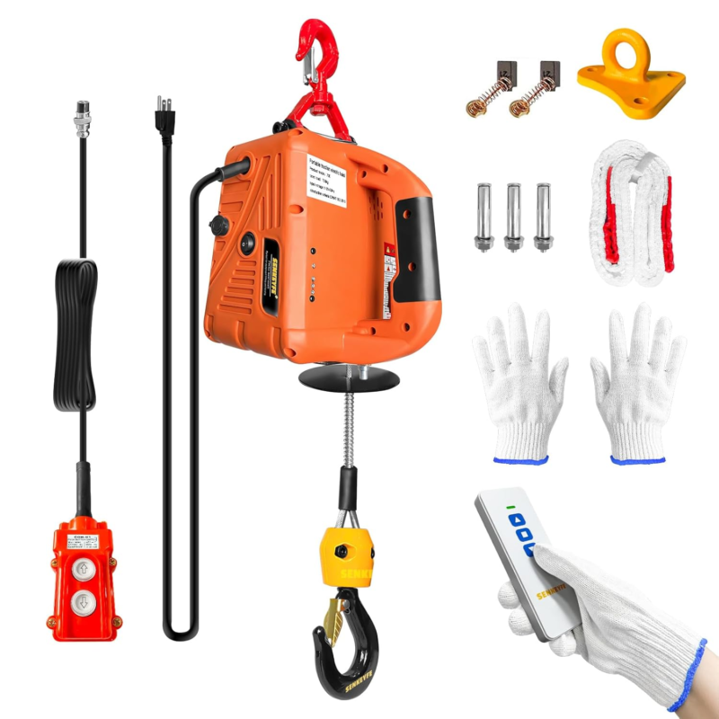 1500LBS, 3 in 1 Electric Cable Hoist 110V 25 FT with Lifting Strap, Elec... - $211.75