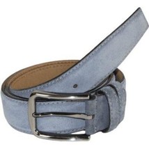 Mens Gray Genuine Suede Soft Leather Belt PIERO ROSSI From Turkey # Gray-C image 2