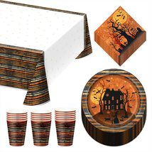 Halloween Haunted House Party Pack - Paper Dinner Plates, Napkins, Cups, and Tab - £14.38 GBP