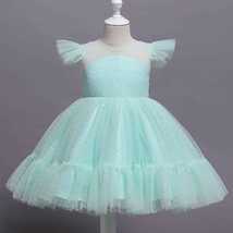 Girls Children Toddler Sleeveless Polka Dot Tulle Flower Princess Wedding Dress_ - £15.18 GBP