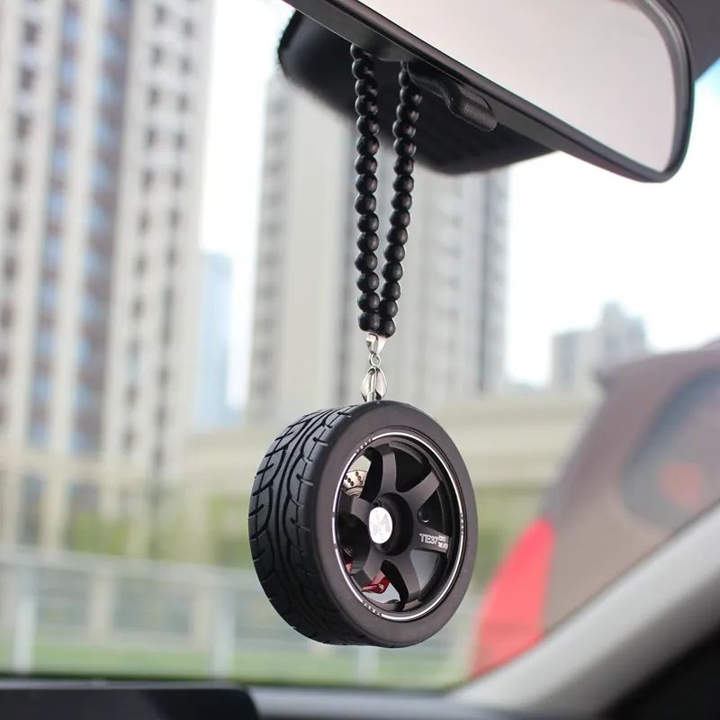 Auto Decoration Pendant For Car Wheel Keychain Car Rearview Mirror Hanging - £19.81 GBP
