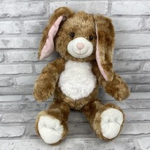 Build a Bear Plush Bunny Rabbit Brown Stuffed Animal Pink Ears Easter 17... - £17.92 GBP