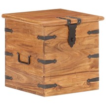 vidaXL Acacia Wood Medium Solid Storage Chest with Iron Accents - $3,287.06 MXN