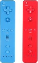 Red And Blue Wii Remote Controllers With Silicone Case And Wrist Strap - $43.98