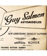1954 Guy Solomon Auto Dealership Rover Aston Advertisement Automobilia E89H - $27.41 CAD