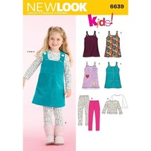 New Look Sewing Pattern 6639 Jumper Top Leggings Girls Size 3-8 - $8.99