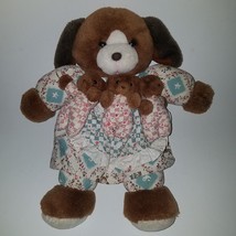 VTG Dan Dee Dog Mom + 3 Puppy Babies Plush Stuffed Animal Toy (no sound) - £40.42 GBP