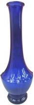 Vintage Hand BLOWN/molded Cobalt Blue Genie Bottle Shaped Vase Mint - £15.22 GBP