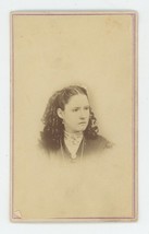 Antique CDV c1860s Beautiful Young Woman With Long Curls in Hair and Earrings - £7.41 GBP