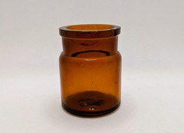 1875-1920 P.D. &amp; Co Parke Davis Amber Apothecary Jar Bottle Vintage Ointment - £14.07 GBP