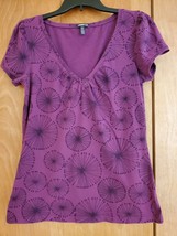 Jimmy Z Womens Top X Large Purple Design Short Sleeve Pullover - £7.91 GBP