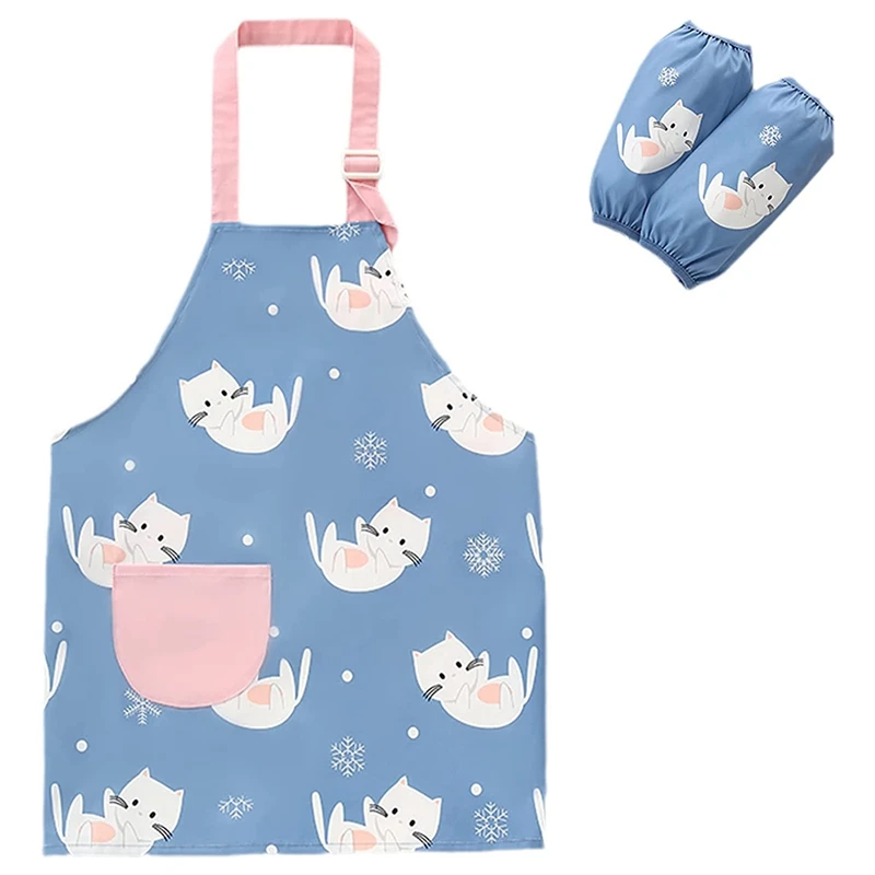 House Home Kids Apron With Pocket Waterproof Boys Girls Adjustable Kitchen Craft - £27.52 GBP