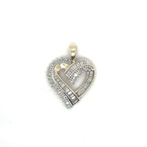 1/2 ct Diamond Heart Pendant REAL Solid 10 k Yellow Gold 3.1 g - £411.26 GBP