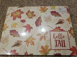 Fall Autumn Leaves Thanksgiving 12&quot;x16&quot; Cork Hardboard Placemats Gather Home NWT - £26.33 GBP