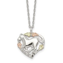 Black Hills Gold Sterling Silver with 12K Gold Accents Horse Heart Necklace - £117.83 GBP
