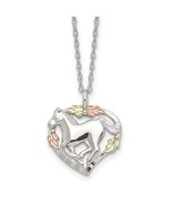 Black Hills Gold Sterling Silver with 12K Gold Accents Horse Heart Necklace - €150,11 EUR