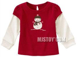 NWT GYMBOREE Snowman Double Sleeve Thermal T-Shirt 3-6M Alpine Sweetie - £11.98 GBP