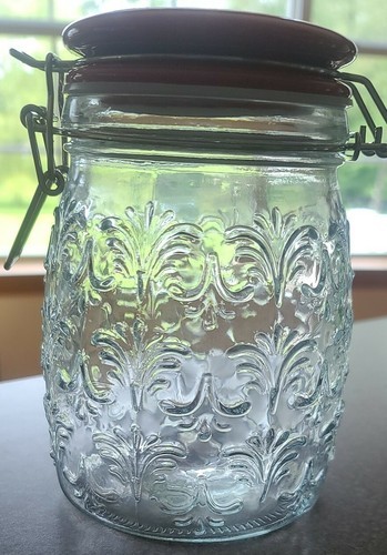 Pioneer Woman ~ CELIA Floral Embossed Clamp Jar w/Ceramic Lid  ~ 38 Ounce Jar Item image 5