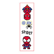 Spiderman Spidey Grosgrain Ribbon Counted Cross Stitch Pattern Chart Book Mark - £3.07 GBP